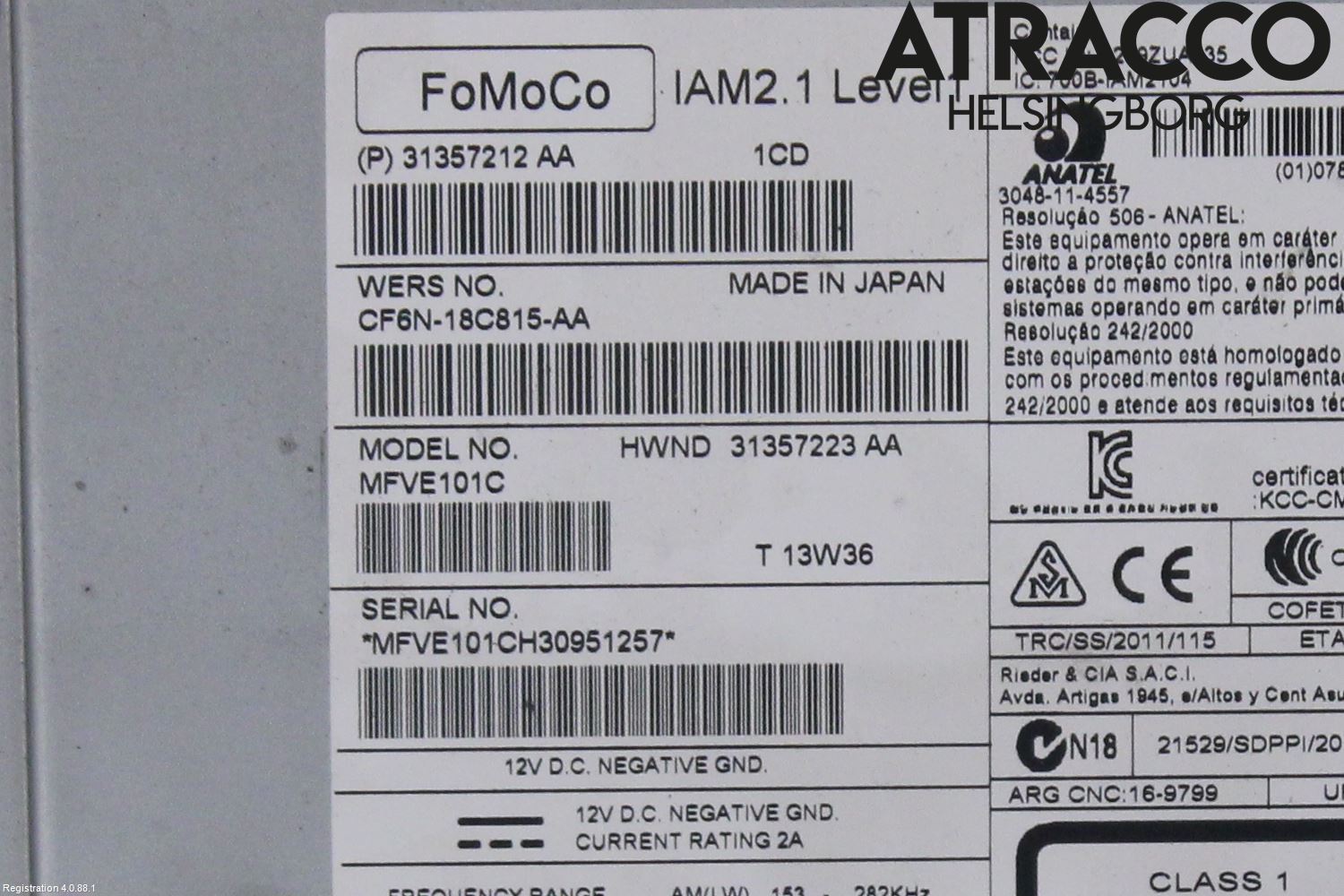 Volvo V40 12-19 Cd Radio - Multimediapanel