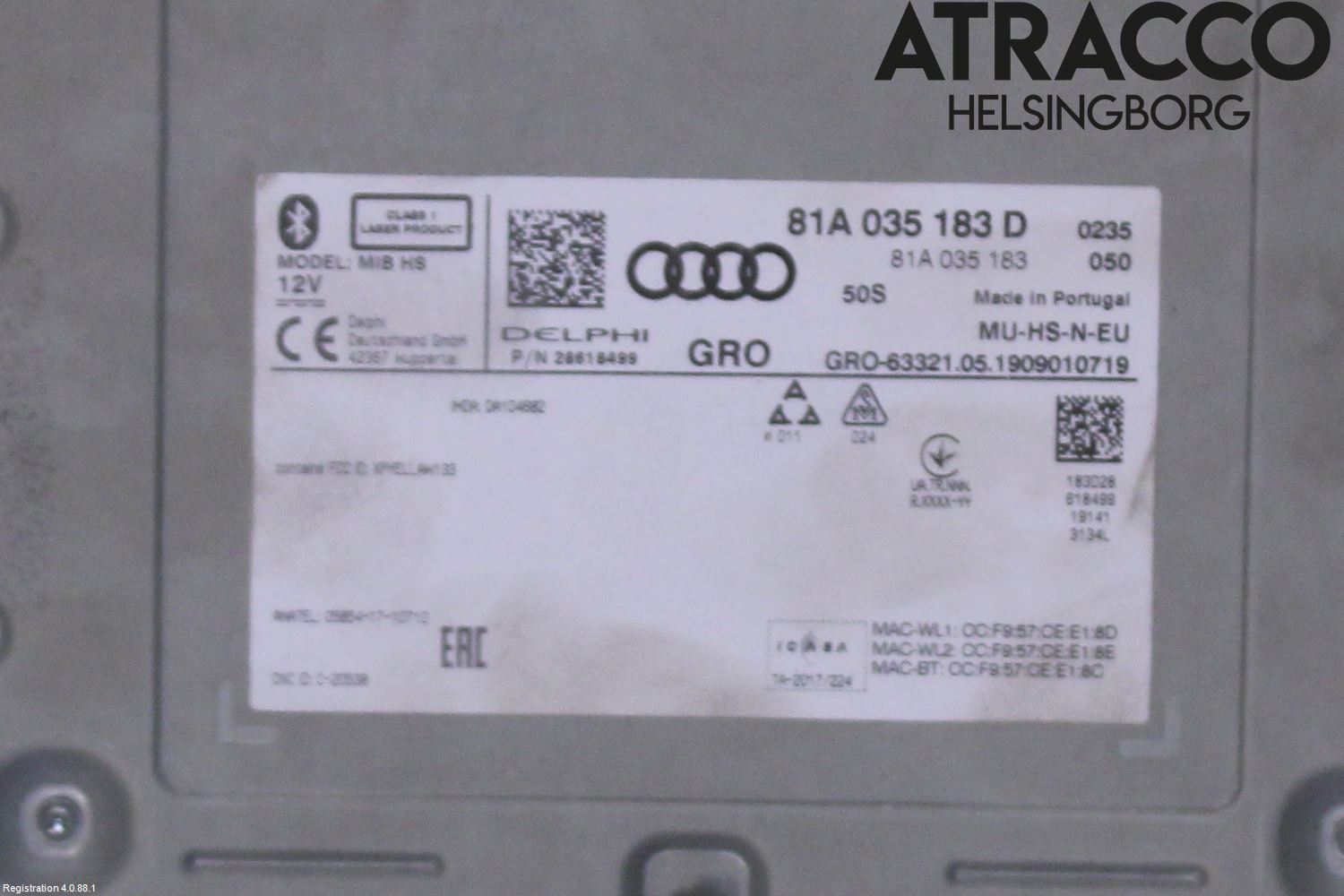 Audi A3/S3 8V 13-20 Cd Radio - Multimediapanel