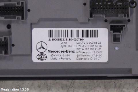 Mercedes-Benz MB E-KLASS (W213) 16-23 Styrenhet Övrigt