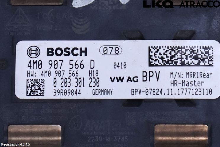 Audi A4/S4 B9 16-19 Sensor Aktivt Kollisionsskydd