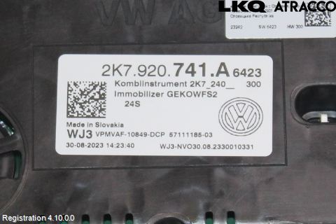 Volkswagen VW CADDY 21- Instrument Komb