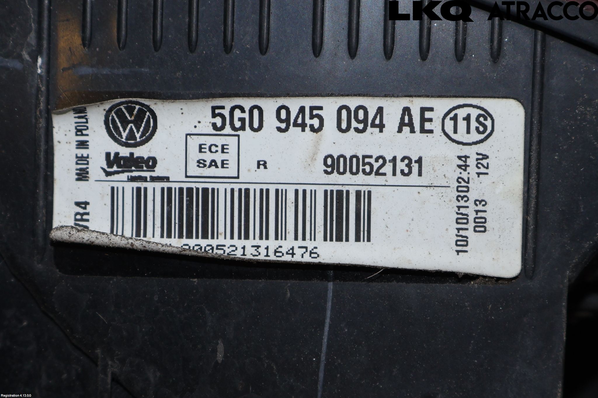 Volkswagen VW GOLF / E-GOLF VII 13-20 Bakljus Lucka Hö