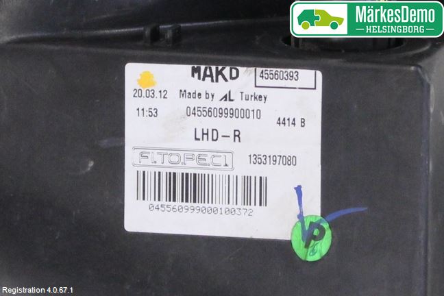 Fiat FIORINO Strålkastare Höger