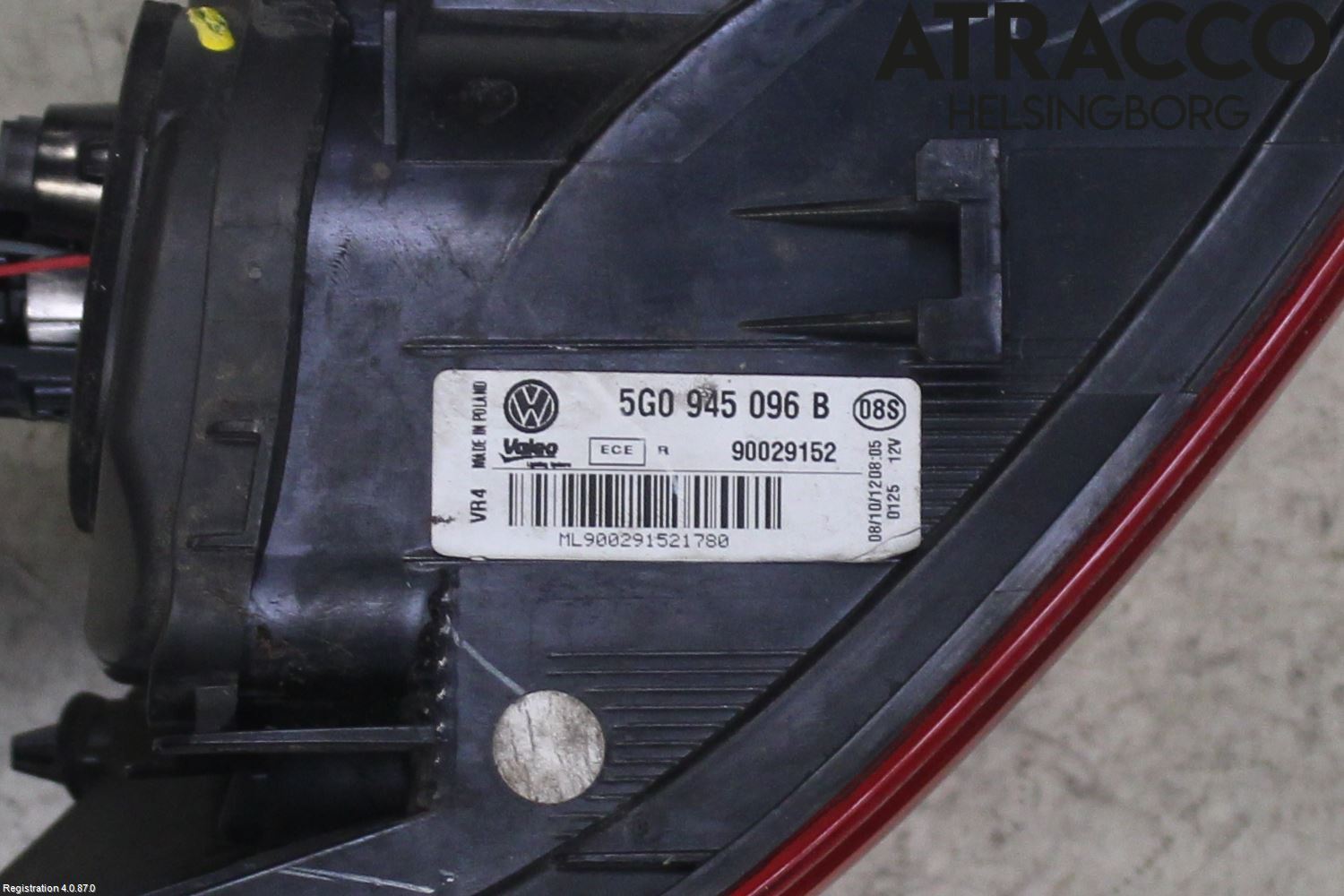 Volkswagen VW GOLF / E-GOLF VII 13-20 Bakljus Höger