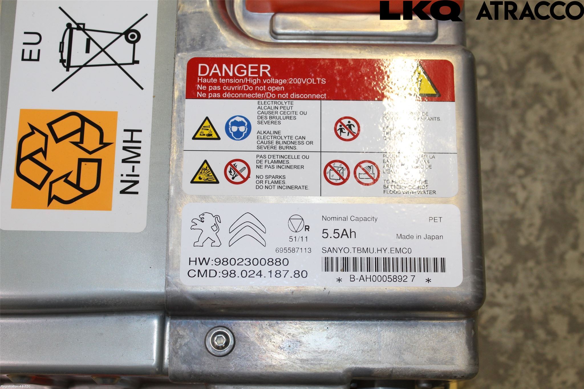 Peugeot 3008 09-16 Batteri Högspänning