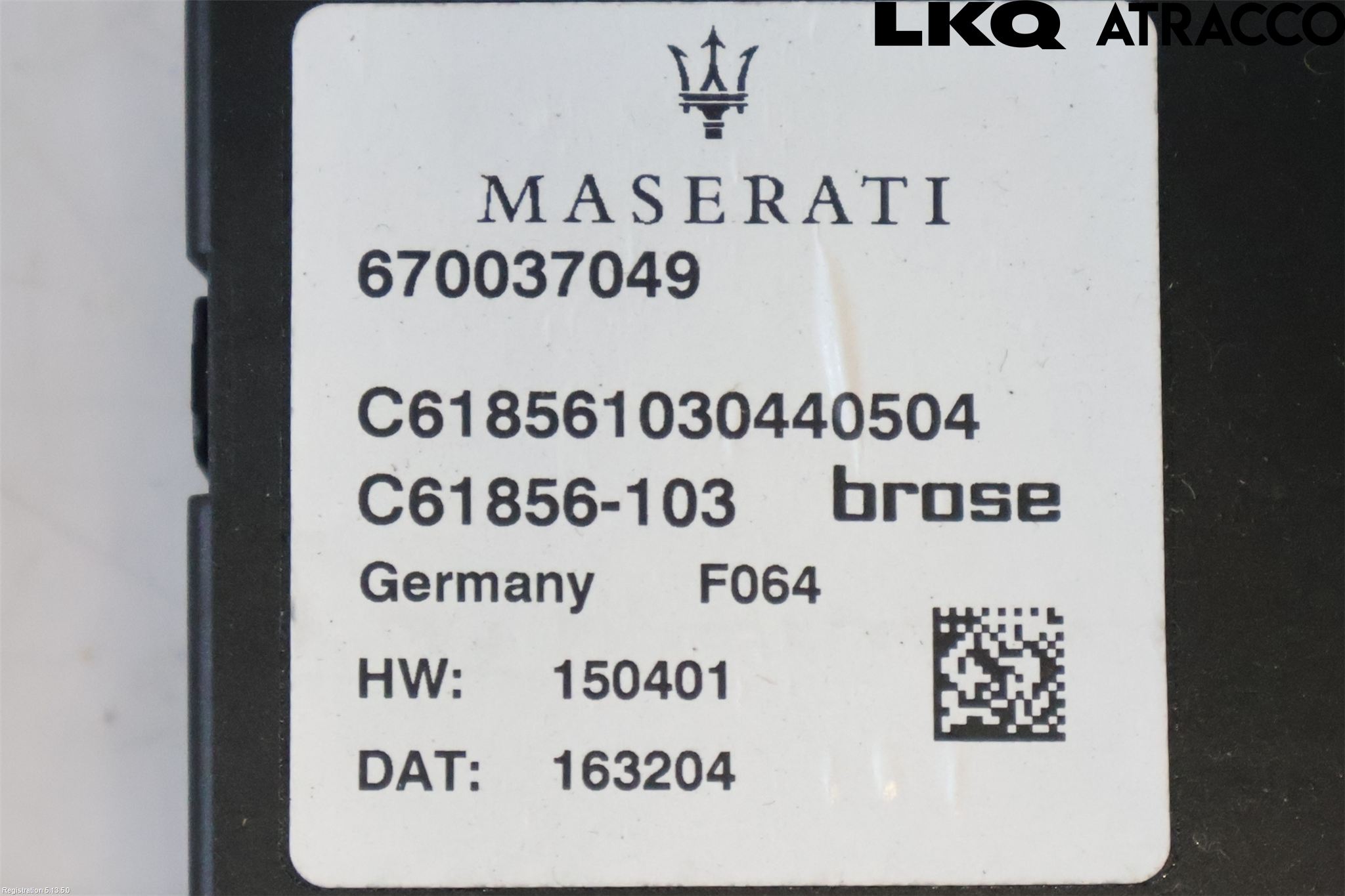 Maserati QUATTROPORTE Styrenhet Baklucka