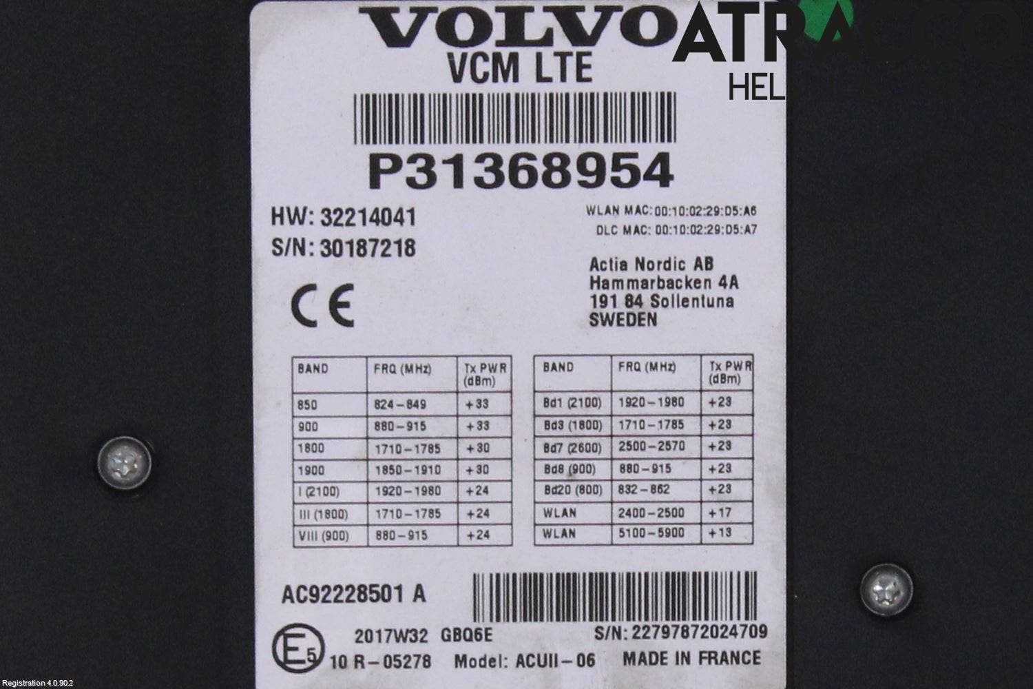 Volvo V90 17->> Styrenhet Övrigt