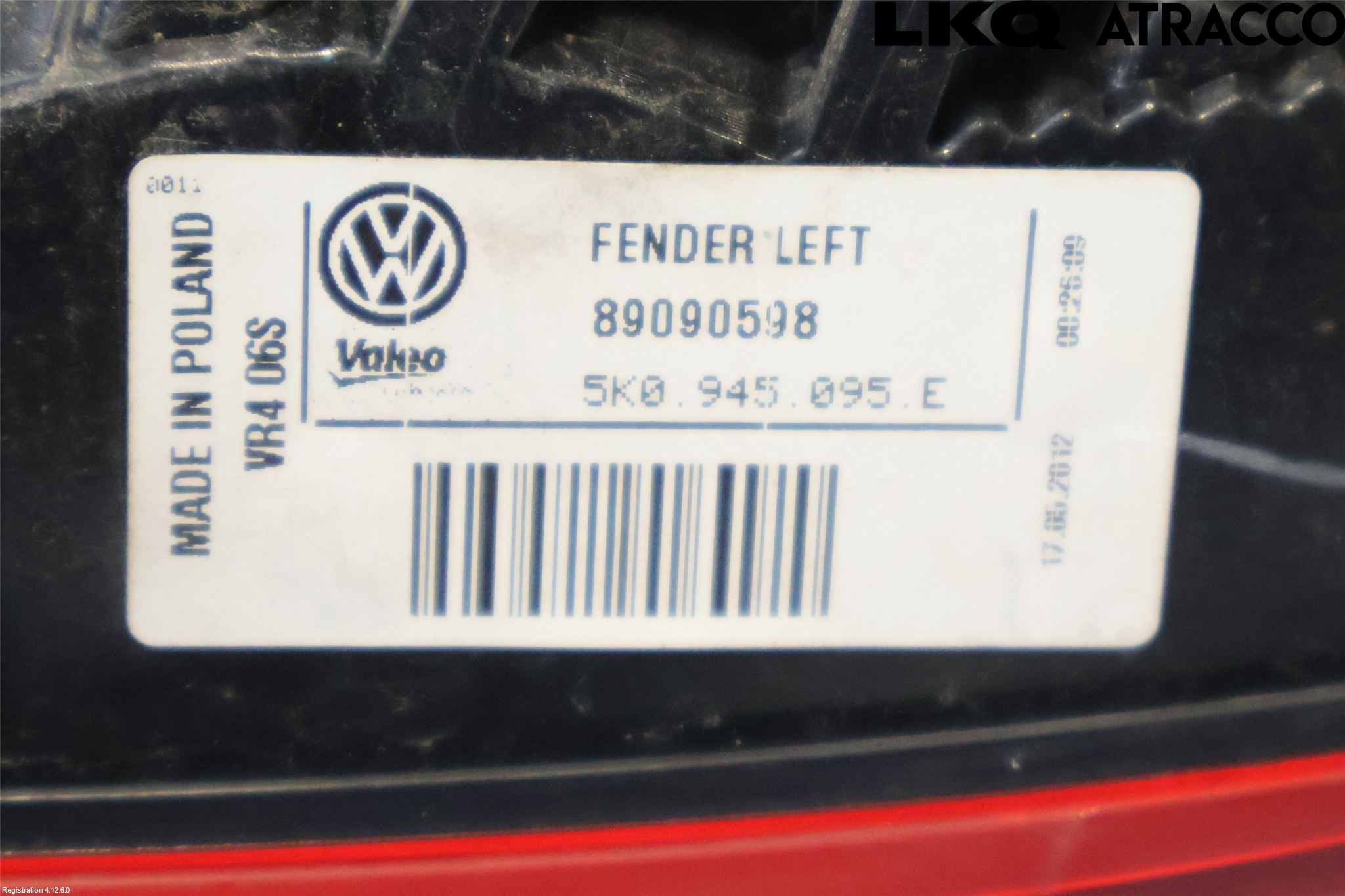 Volkswagen VW GOLF VI 09-13 Bakljus Vänster