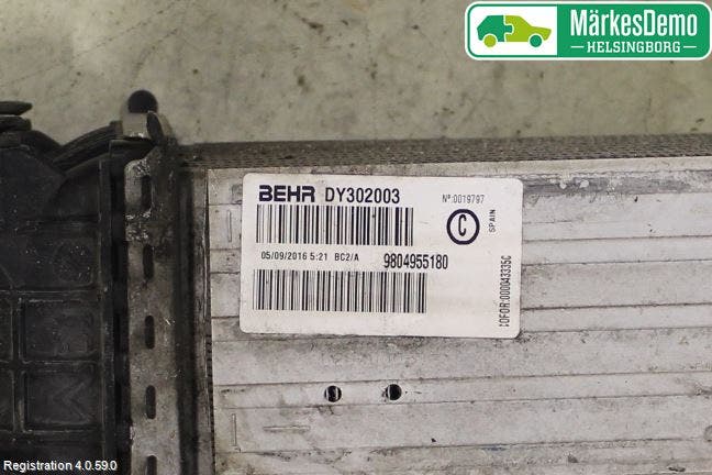 Peugeot 508 11-18 Laddluft-Intercooler Kyl