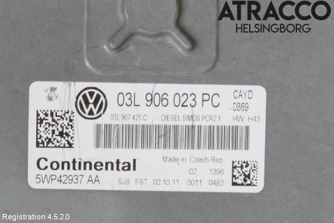 Volkswagen VW CADDY 11-15 Styrenhet Inspump Diesel