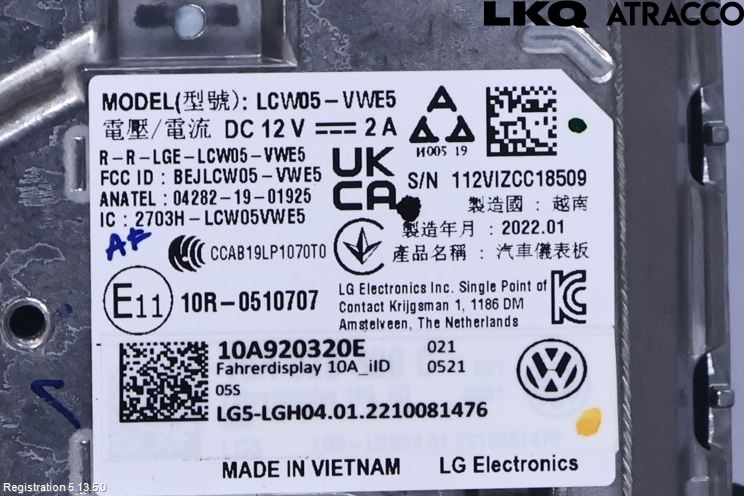 Volkswagen VW ID.4 21- Instrument Komb