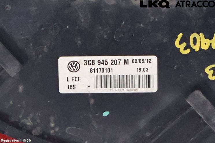 Volkswagen VW PASSAT CC 08-16 Bakljus Vänster