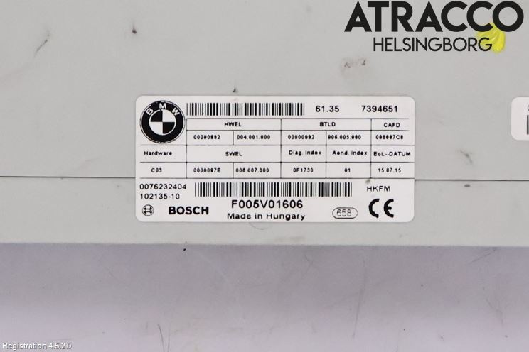 BMW 5 F10/F11/F18 09-17 Styrenhet Övrigt