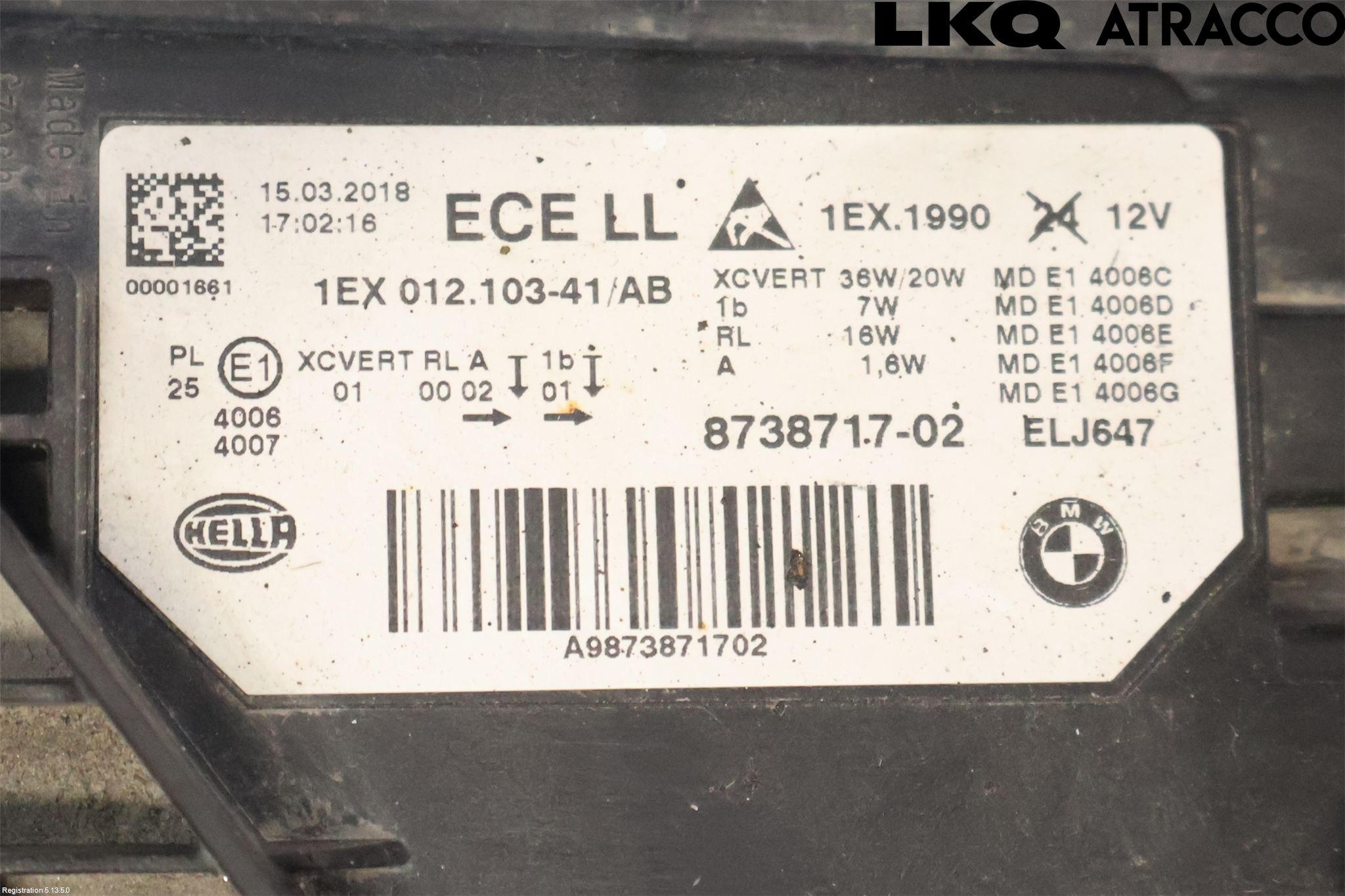 BMW 3 F30/F31/F80 12-19 Strålkastare Vänster