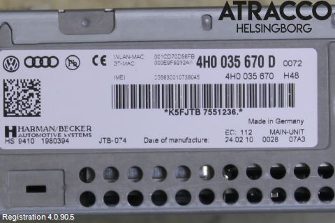 Audi A8/S8 4H 10-17 Cd Radio - Multimediapanel