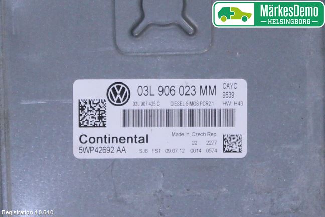 Volkswagen VW GOLF VI 09-13 Styrenhet Inspump Diesel