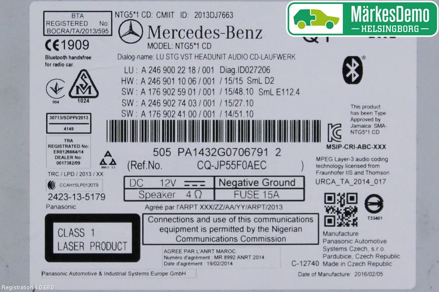 Mercedes-Benz MB CLA-KLASS (C117/X117) 13-19 Cd Radio - Multimediapanel