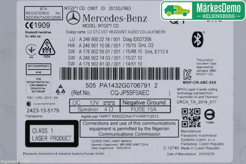 Mercedes-Benz MB CLA-KLASS (C117/X117) 13-19 Cd Radio - Multimediapanel