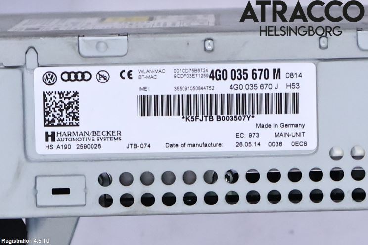 Audi A6/S6 4G 11-18 Cd Radio - Multimediapanel