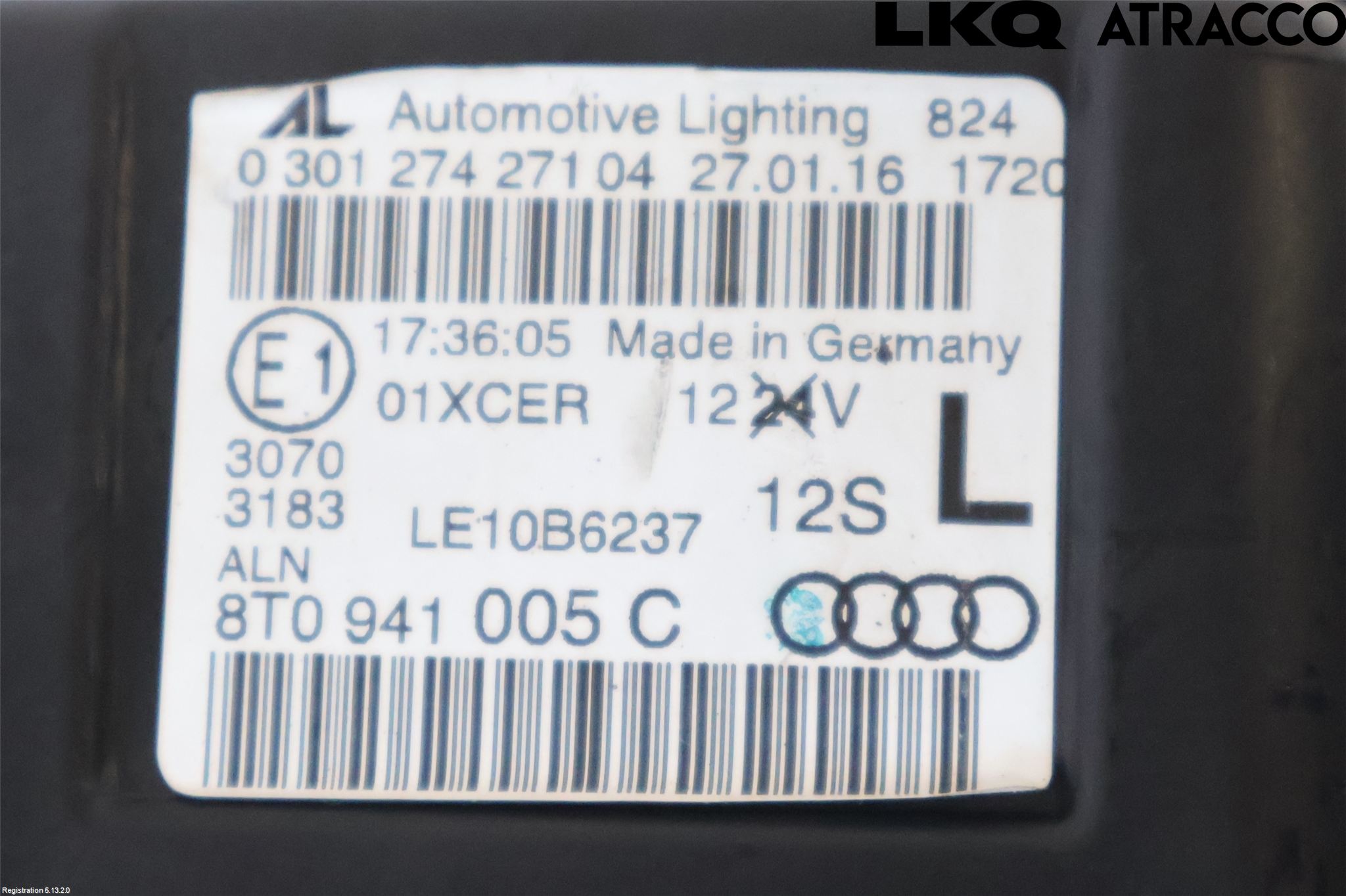 Audi A5 07-16 Strålkastare Vänster