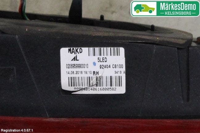 Hyundai i20 GB 15-20 Bakljus Lucka Hö