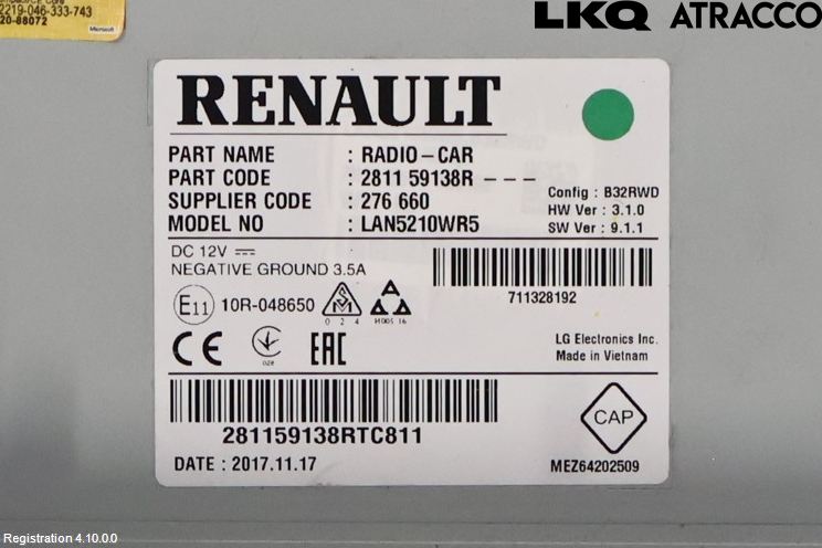 Renault CLIO IV 16-19 Radio