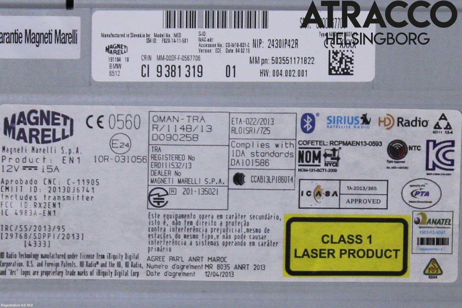 BMW 3 F30/F31/F80 12-19 Cd Radio - Multimediapanel