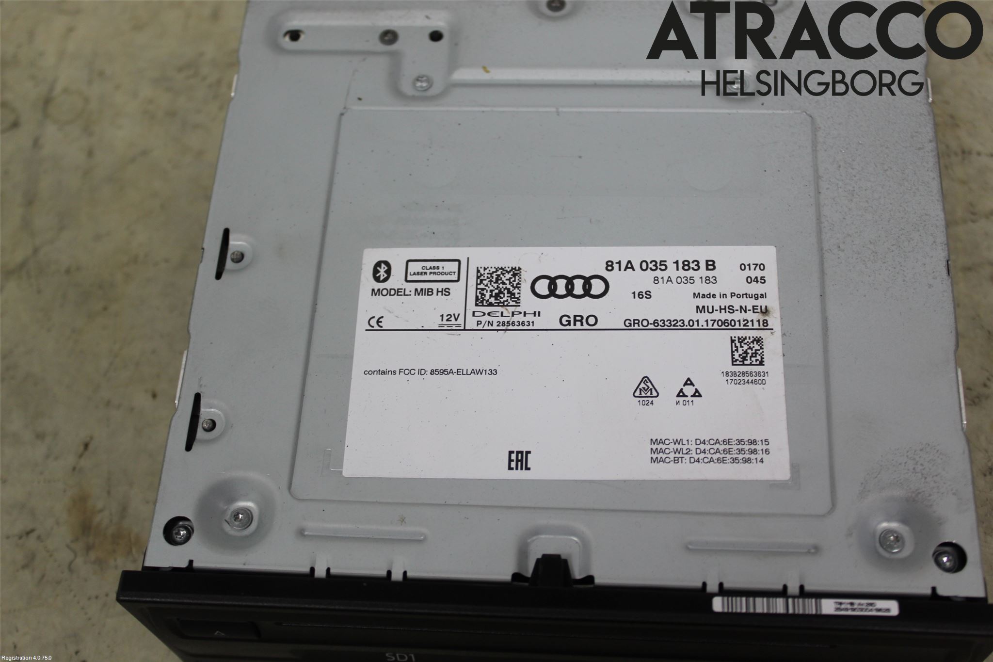 Audi Q2/SQ2 17- Cd Radio - Multimediapanel