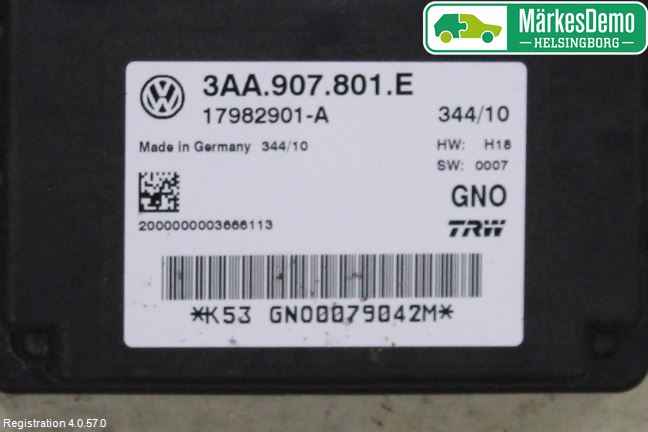 Volkswagen VW PASSAT CC 08-16 Styrenhet Parkbroms Epb
