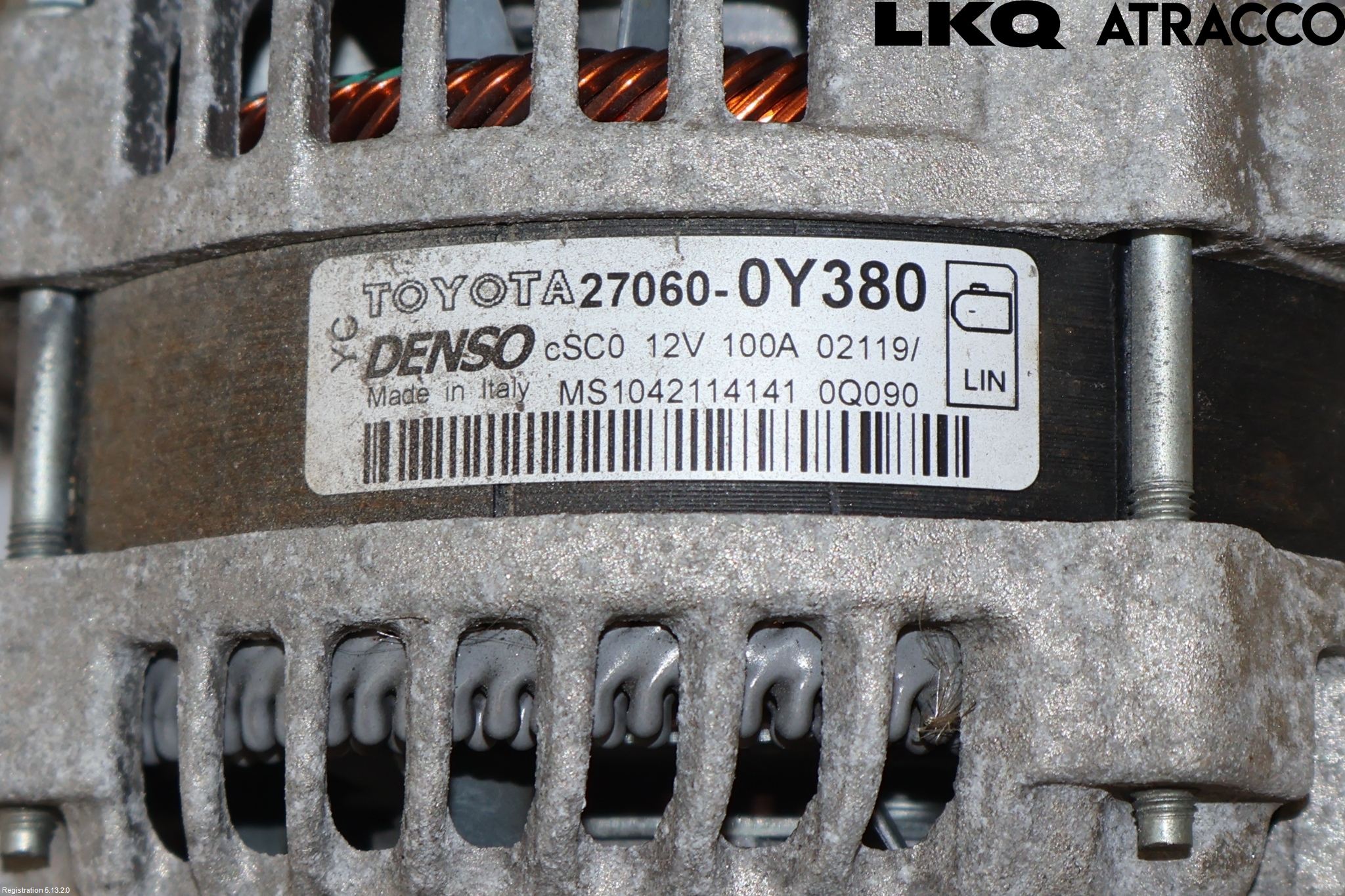 Toyota YARIS XP130 15-20 Generator