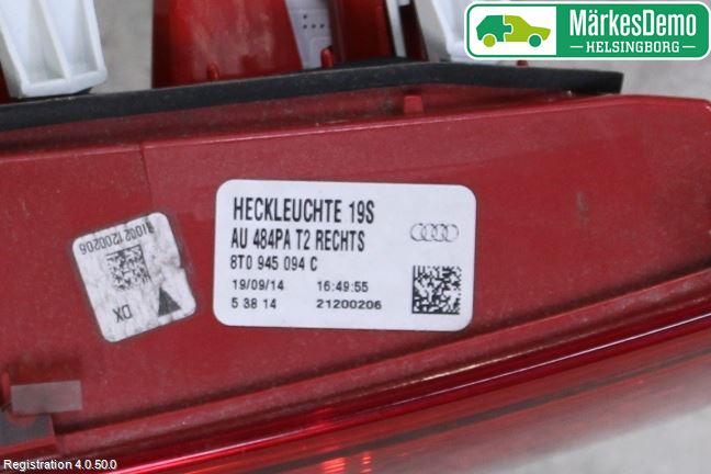 Audi A5 07-16 Bakljus Lucka Hö