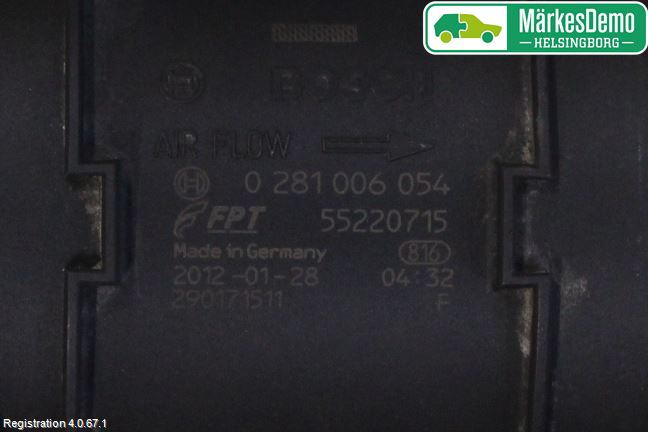 Fiat FIORINO Injluftmassamätare