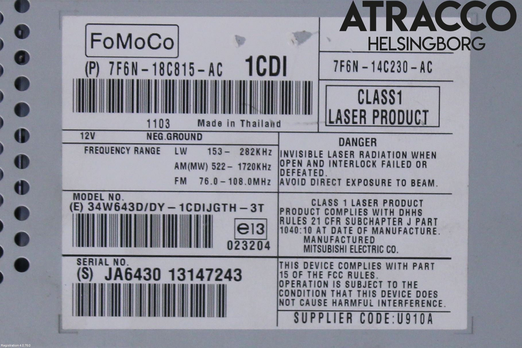 Jaguar XF 08-15 Cd Radio - Multimediapanel