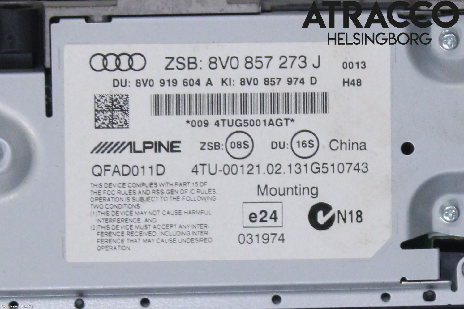 Audi A3/S3 8V 13-20 Multifunktionsdisplay