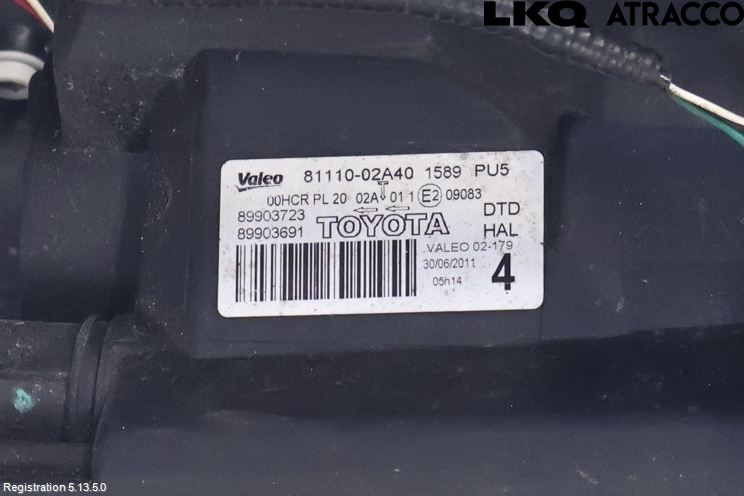 Toyota AURIS 10-12 Strålkastare Höger