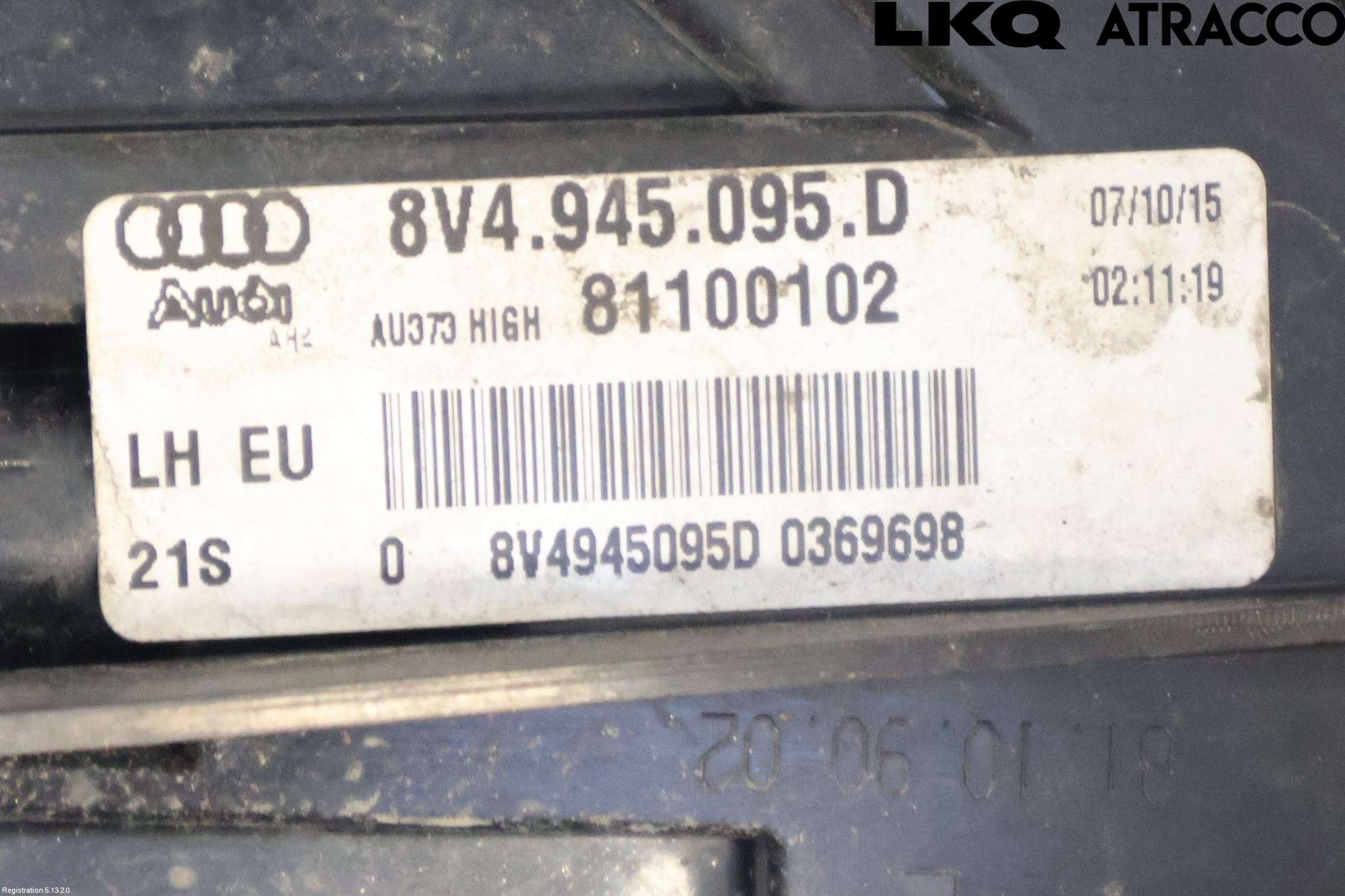 Audi A3/S3 8V 13-20 Bakljus Vänster
