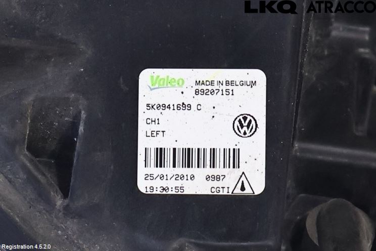 Volkswagen VW GOLF VI 09-13 Dimljus-Varselljus Fram
