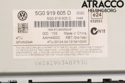 Volkswagen VW GOLF / E-GOLF VII 13-20 Multifunktionsdisplay