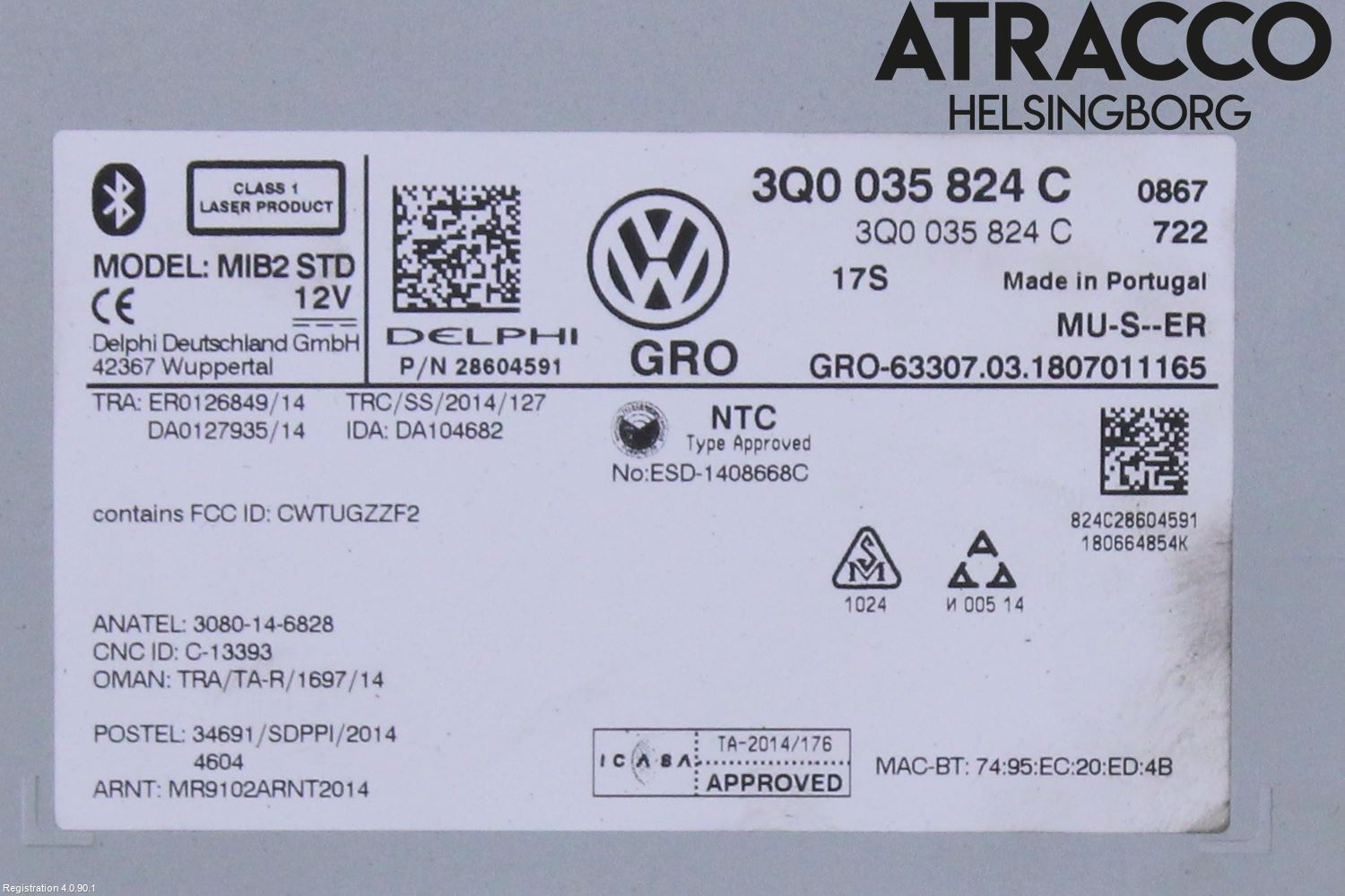 Volkswagen VW GOLF / E-GOLF VII 13-20 Cd Radio - Multimediapanel