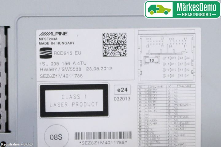 Seat Mii / Mii electric Cd Radio - Multimediapanel