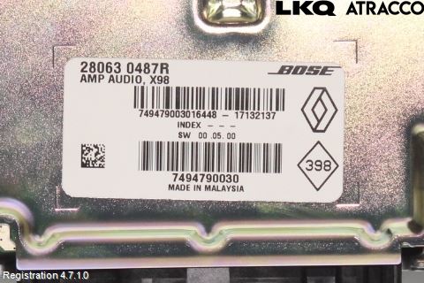 Renault CAPTUR 13-19 Radio-Stereo Förstärkare