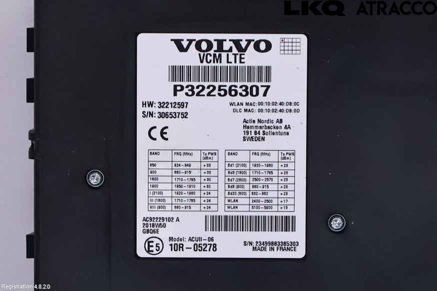 Volvo V60 19- Styrenhet Övrigt