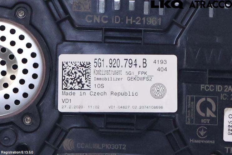 Volkswagen VW GOLF / E-GOLF VII 13-20 Instrument Komb