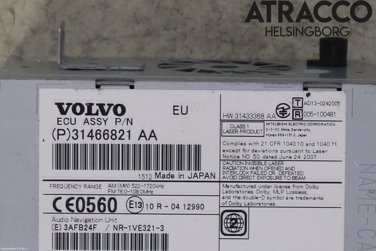 Volvo XC70 14-16 Cd Radio - Multimediapanel