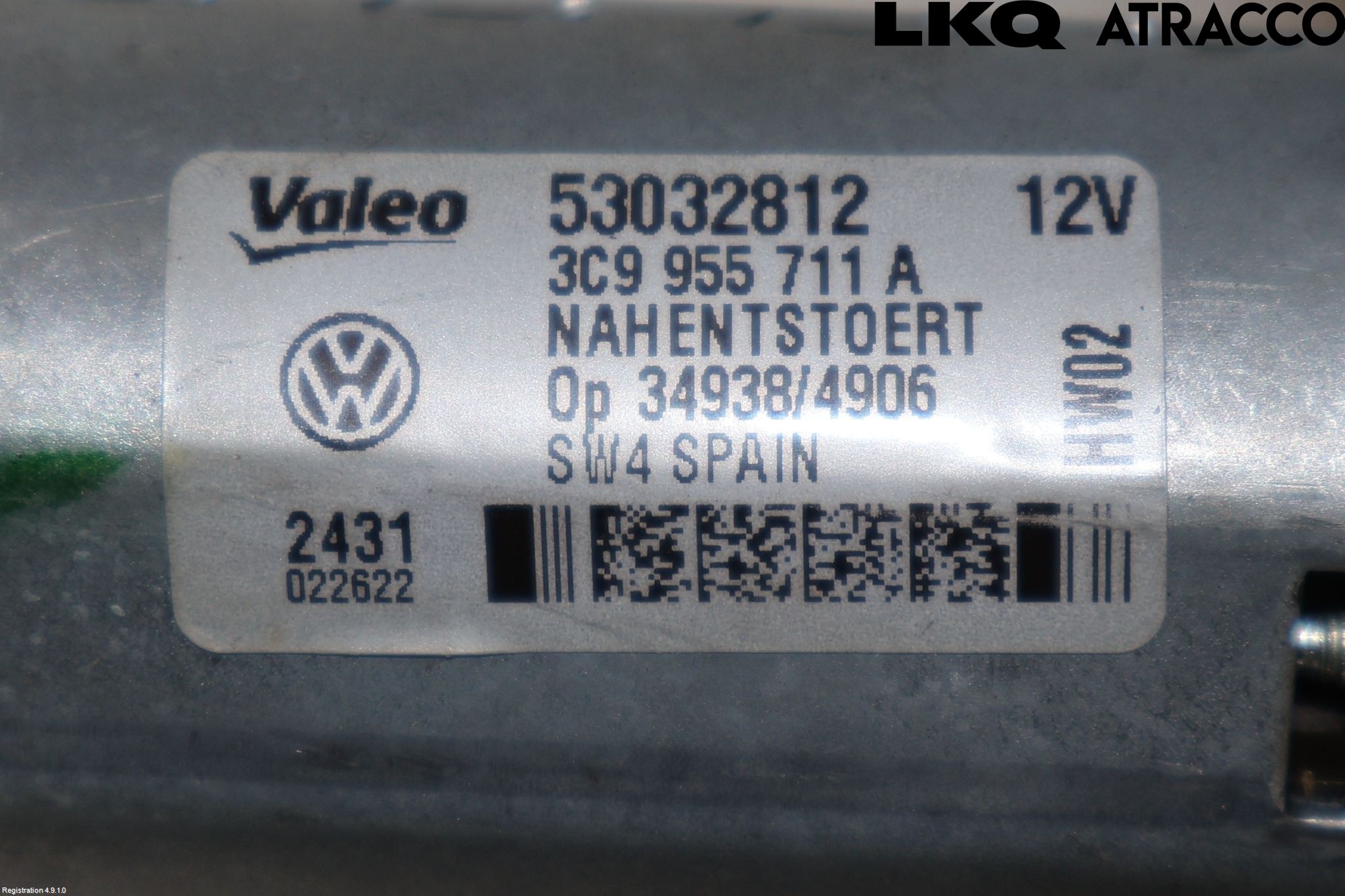 Volkswagen VW PASSAT 11-14 Torkarmotor Baklucka