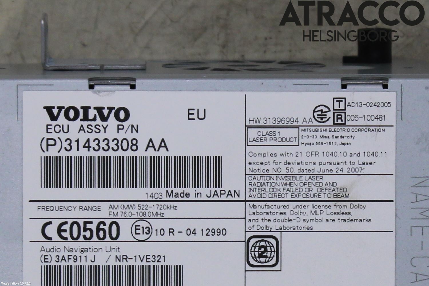 Volvo V60 14-18 Cd Radio - Multimediapanel