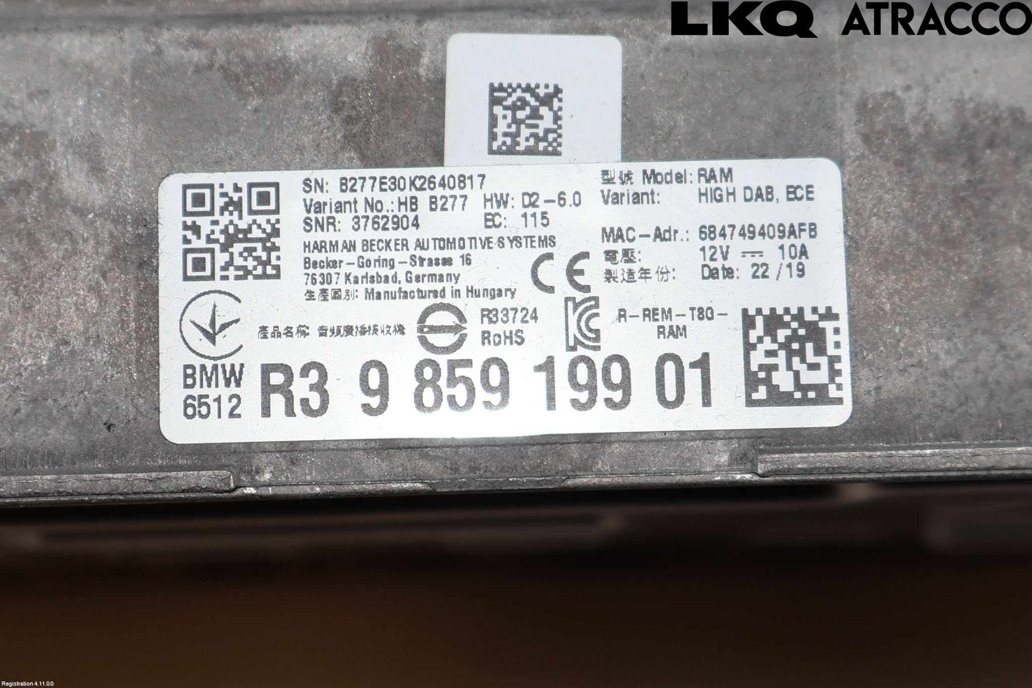 BMW 3 G20/G21/G80/G81 19- Radio-Stereo Förstärkare
