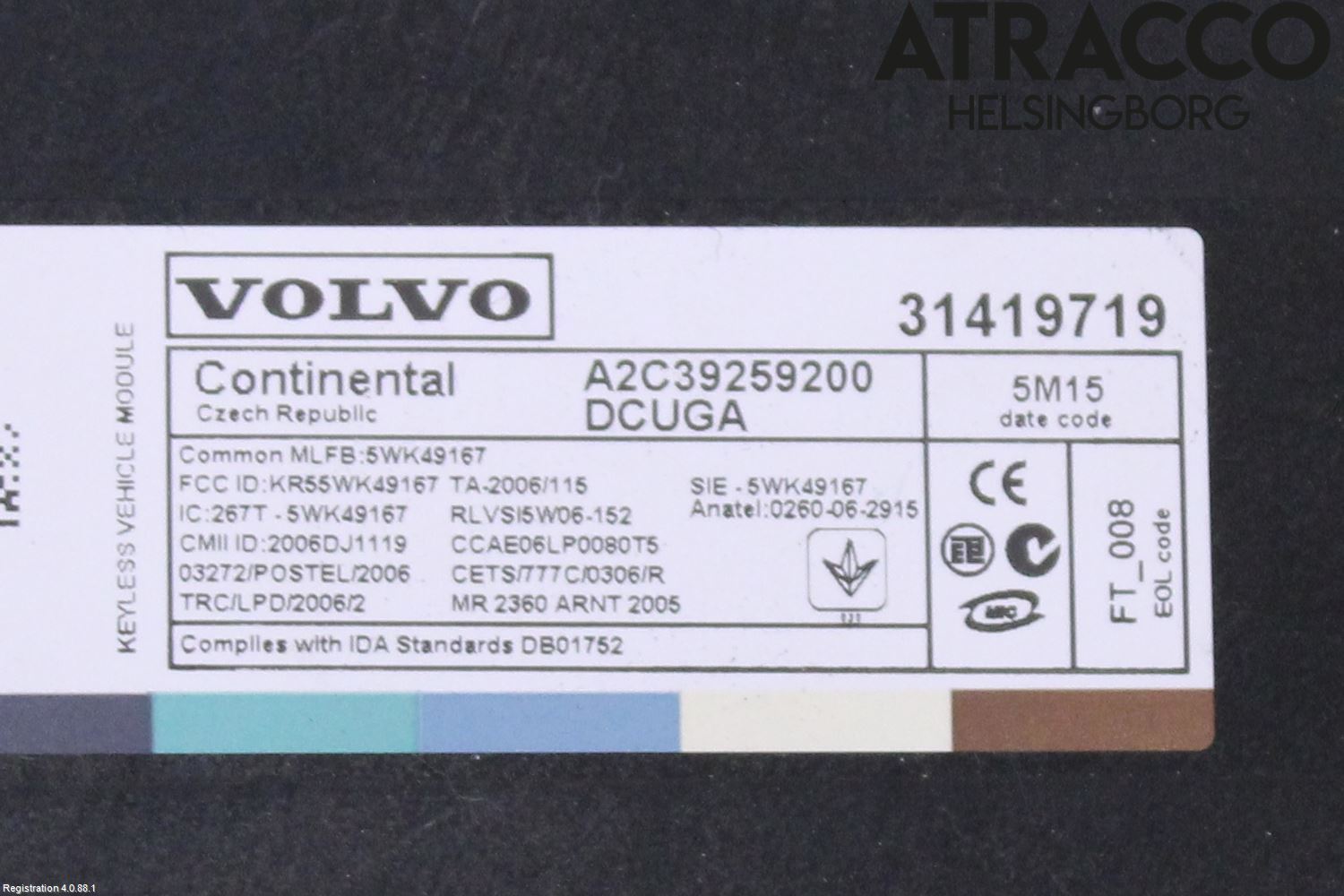 Volvo XC70 14-16 Styrenhet Nyckellöst System