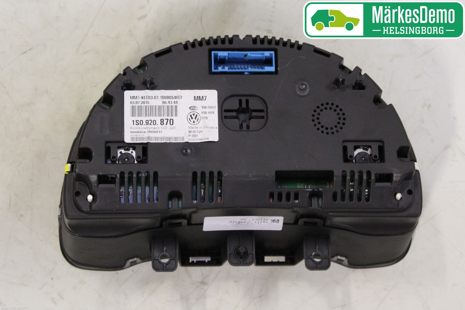 Volkswagen VW UP! / E-UP! Instrument Komb