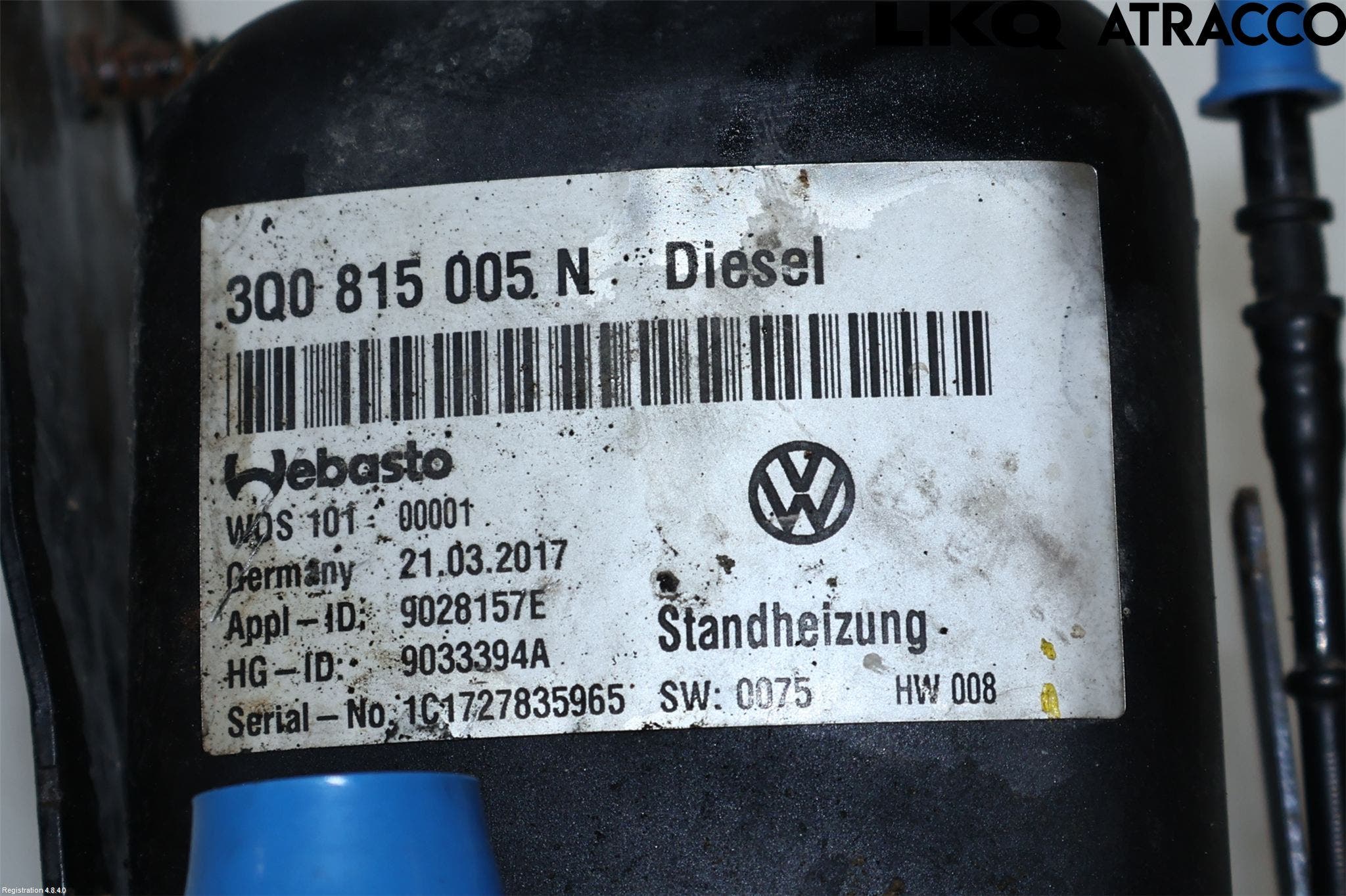 Volkswagen VW PASSAT 15-19 Dieselvärmare